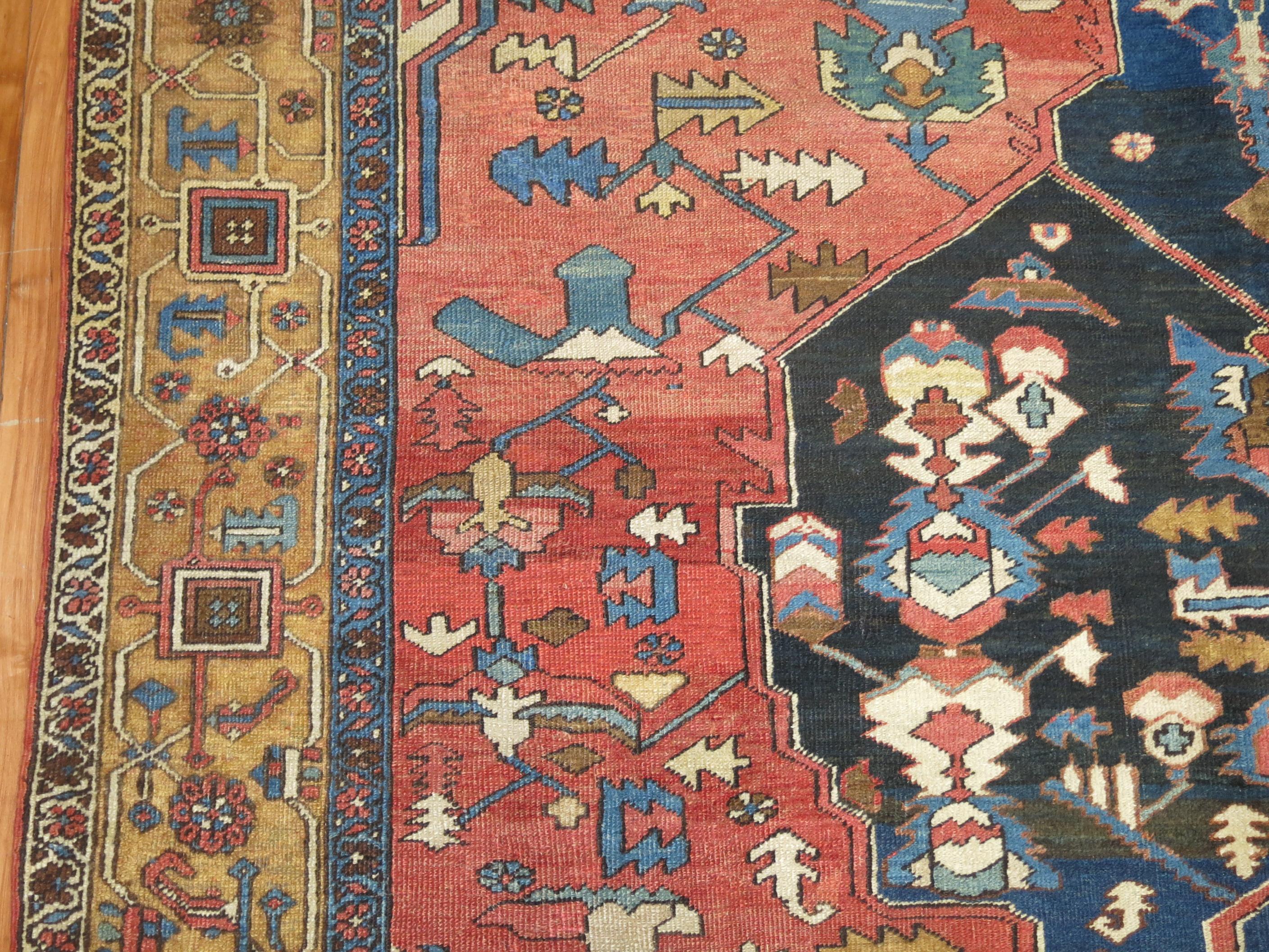 Zabihi Collection Antique Persian Heriz Rug For Sale 2