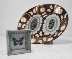 Relieve de pared/caja de mariposa Rut Bryk en azul pastil, circa años 50, Arabia