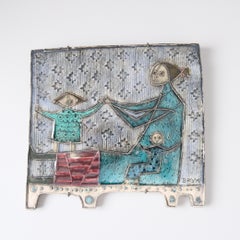 Rut Bryk Mother & Children Ceramic Wall Relief "Play, 1957 " Arabia