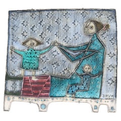 Vintage Rut Bryk Mother & Children Ceramic Wall Relief "Play, 1957 " Arabia
