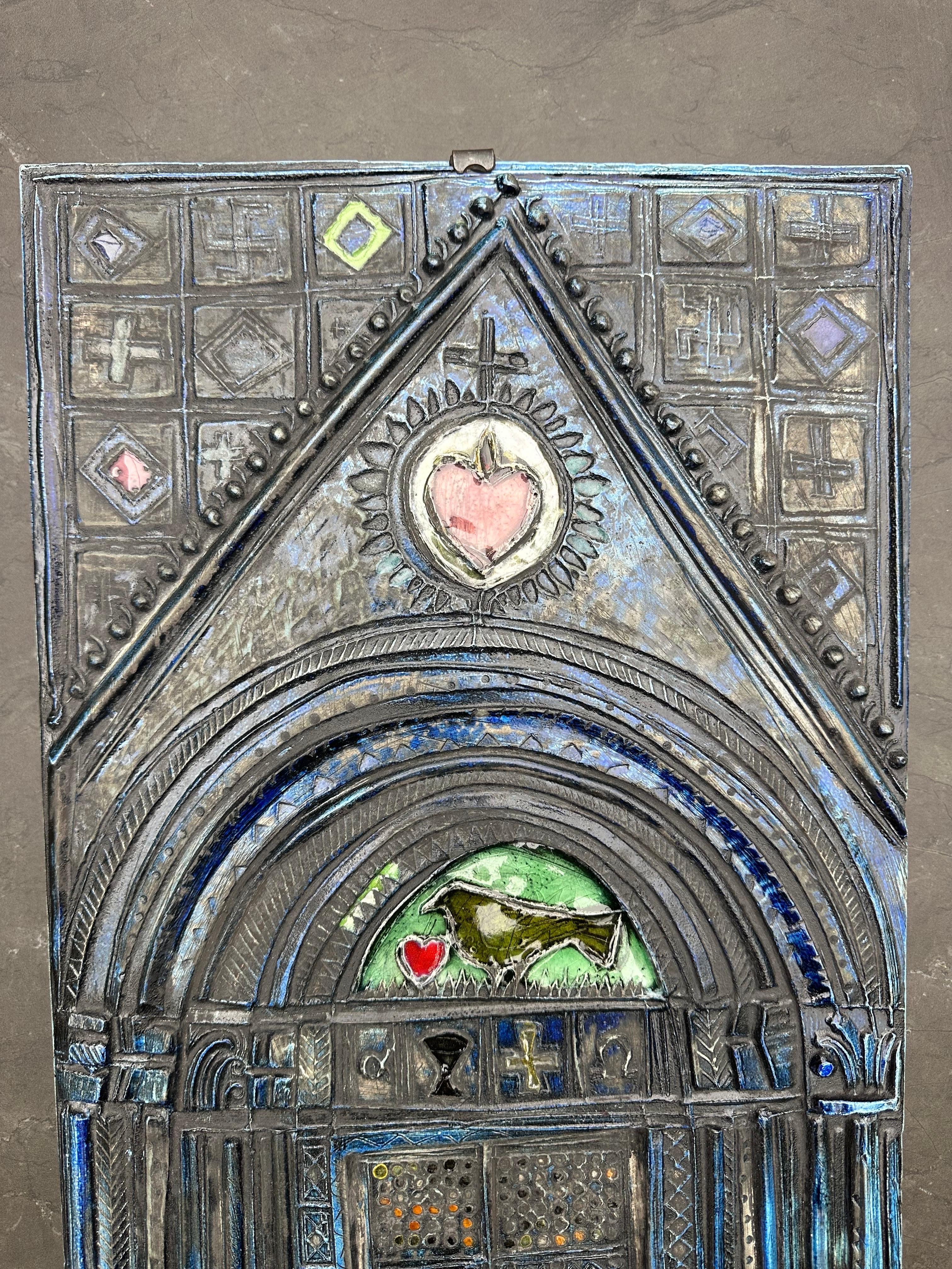 RUT BRYK ”Siena” Cathedral - Large Ceramic Relief, Finland 1950’s 1