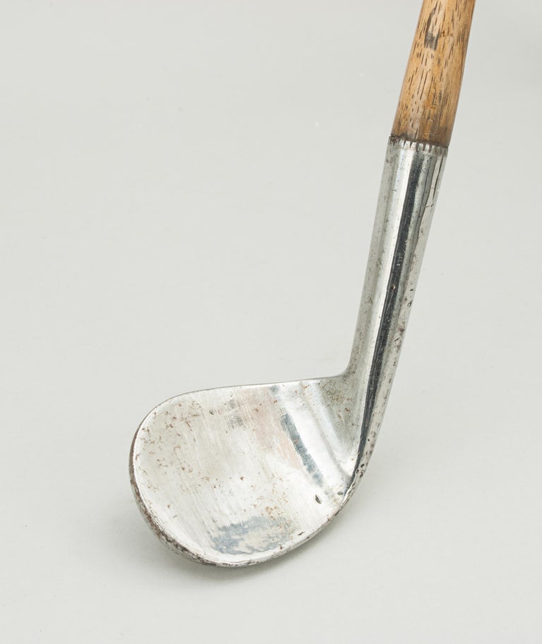 Antique Golf Club, Rut Niblick with Dish Face, Hickory Shaft, Suede Grip at 1stDibs niblick