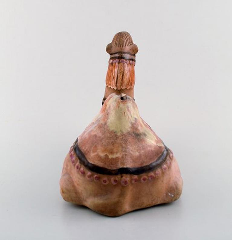 Scandinavian Modern Rutebo Leksand, Sweden, Large Money Box in Shape of a Camel in Glazed Stoneware For Sale