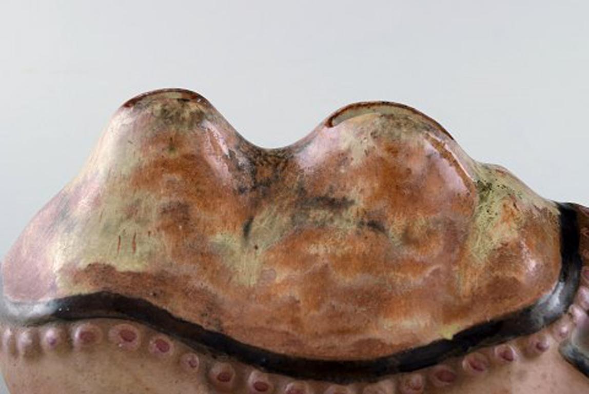 Rutebo Leksand, Schweden, Große Geldschachtel in Form einer Kamelie aus glasiertem Steingut im Angebot 1
