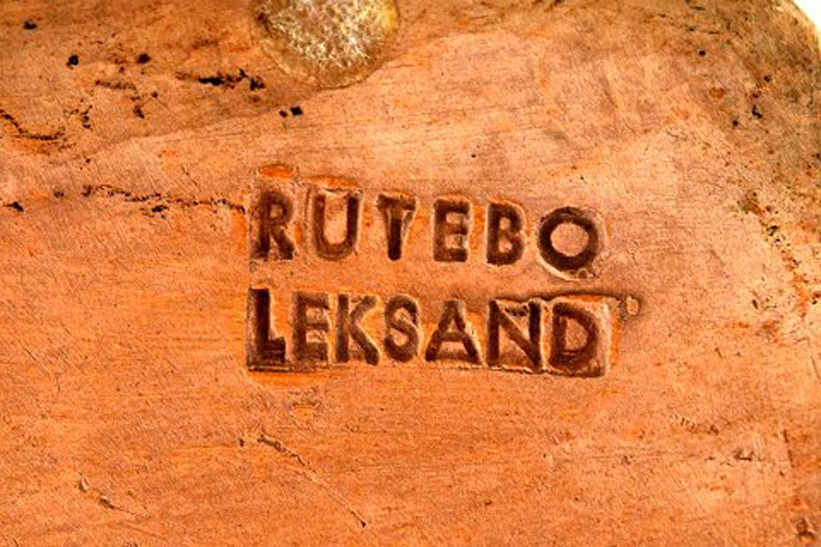 Rutebo Leksand, Schweden, Große Geldschachtel in Form einer Kamelie aus glasiertem Steingut im Angebot 2