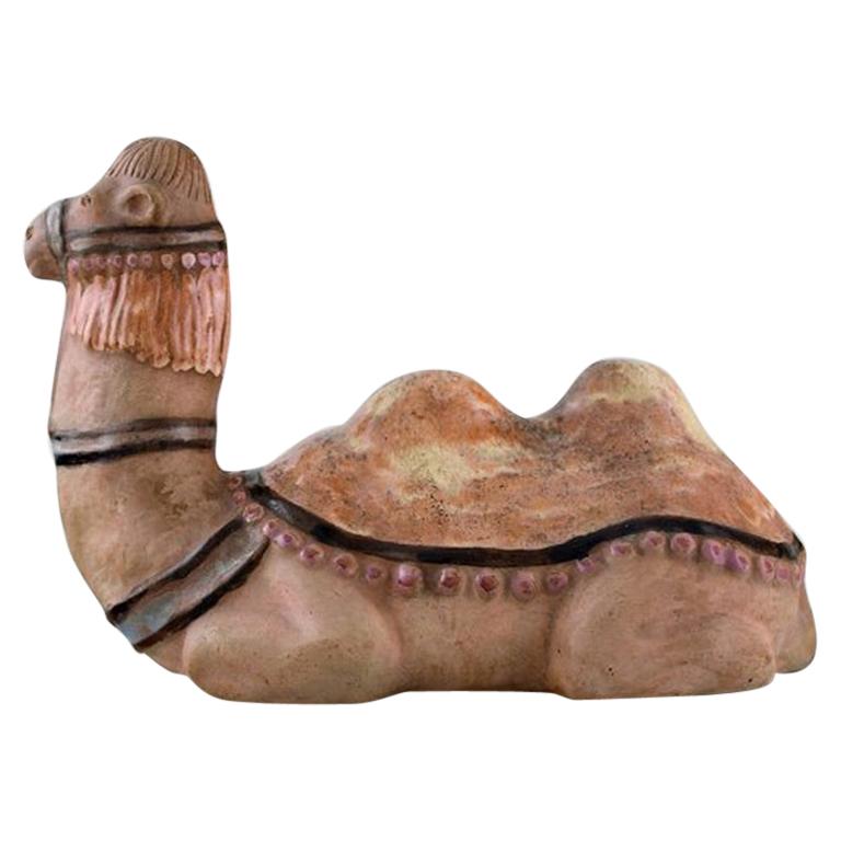 Rutebo Leksand, Schweden, Große Geldschachtel in Form einer Kamelie aus glasiertem Steingut im Angebot
