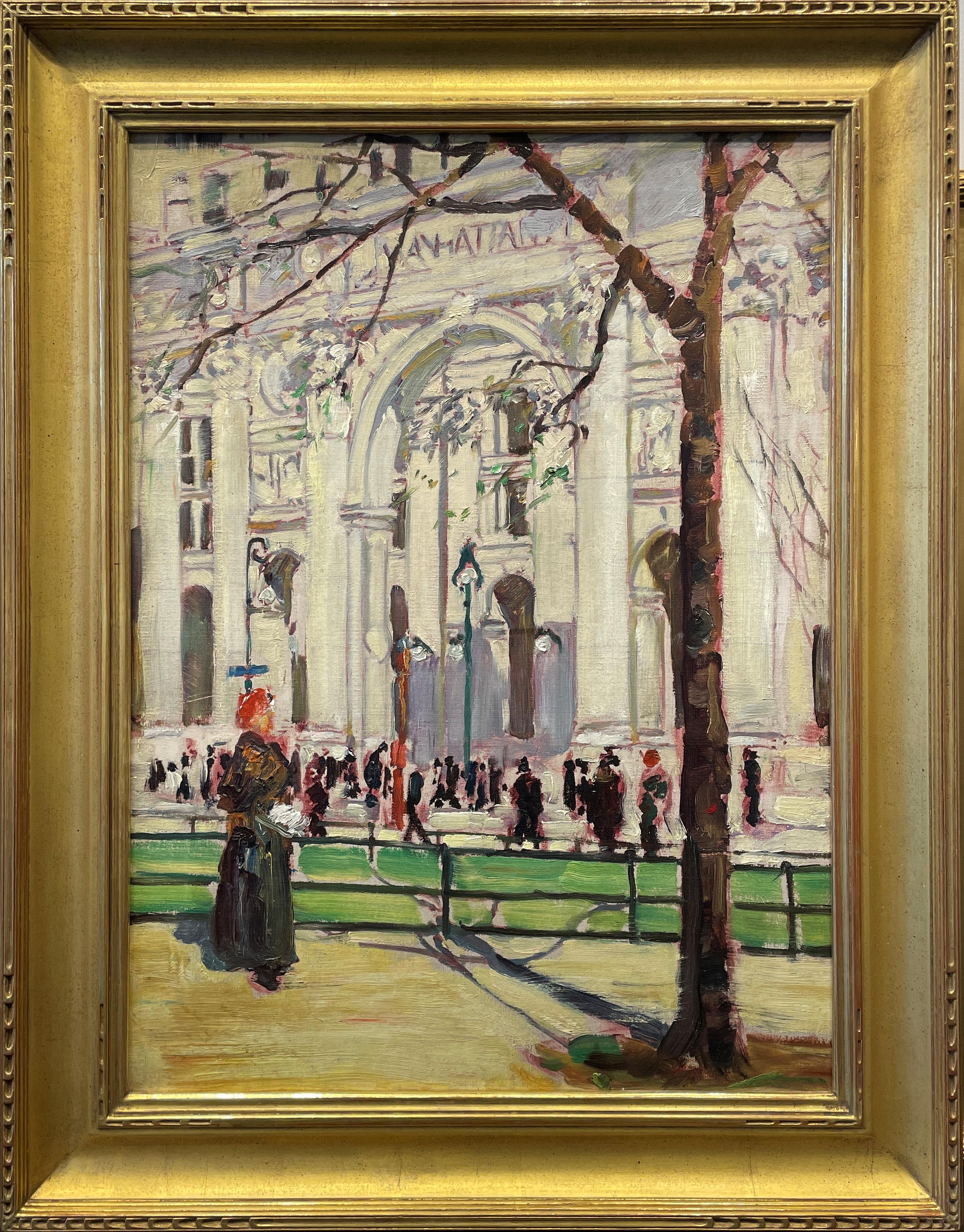 „Municipal Building, Manhattan, New York“, Ruth Anderson, Impressionistische Szene – Painting von Ruth A. Anderson