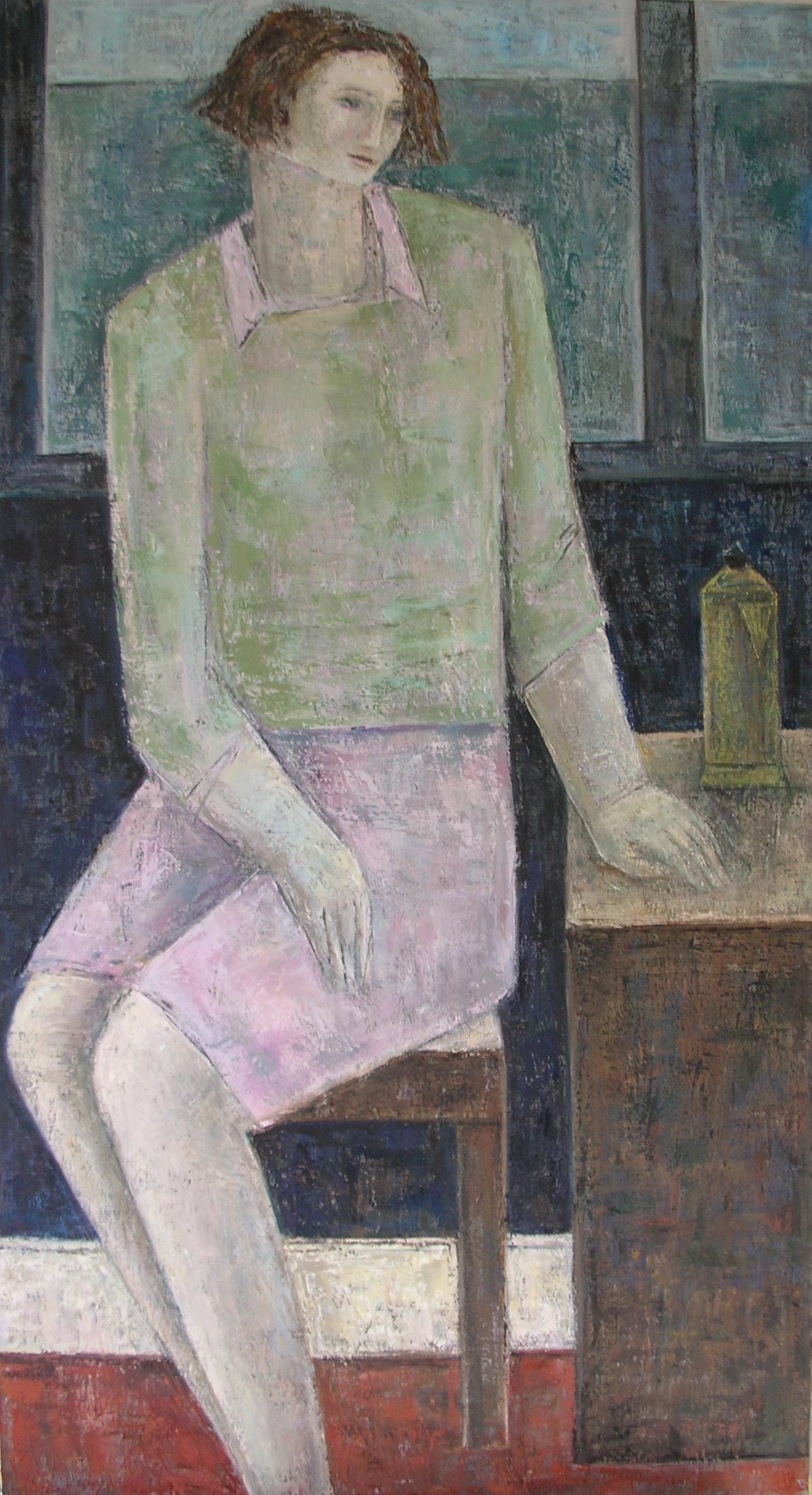 Ruth Addinall Figurative Painting - Woman With Coffeepot. Contemporary Scottish Art