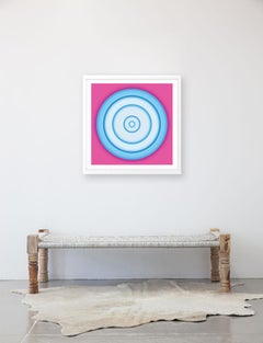 Blue Circle on Fuchsia