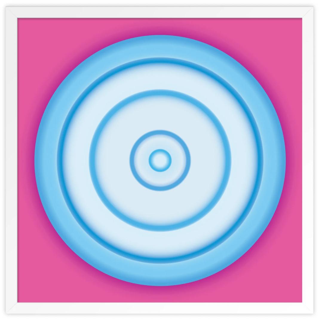 Blue Circle on Fuchsia For Sale 1