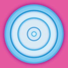 Blue Circle on Fuchsia