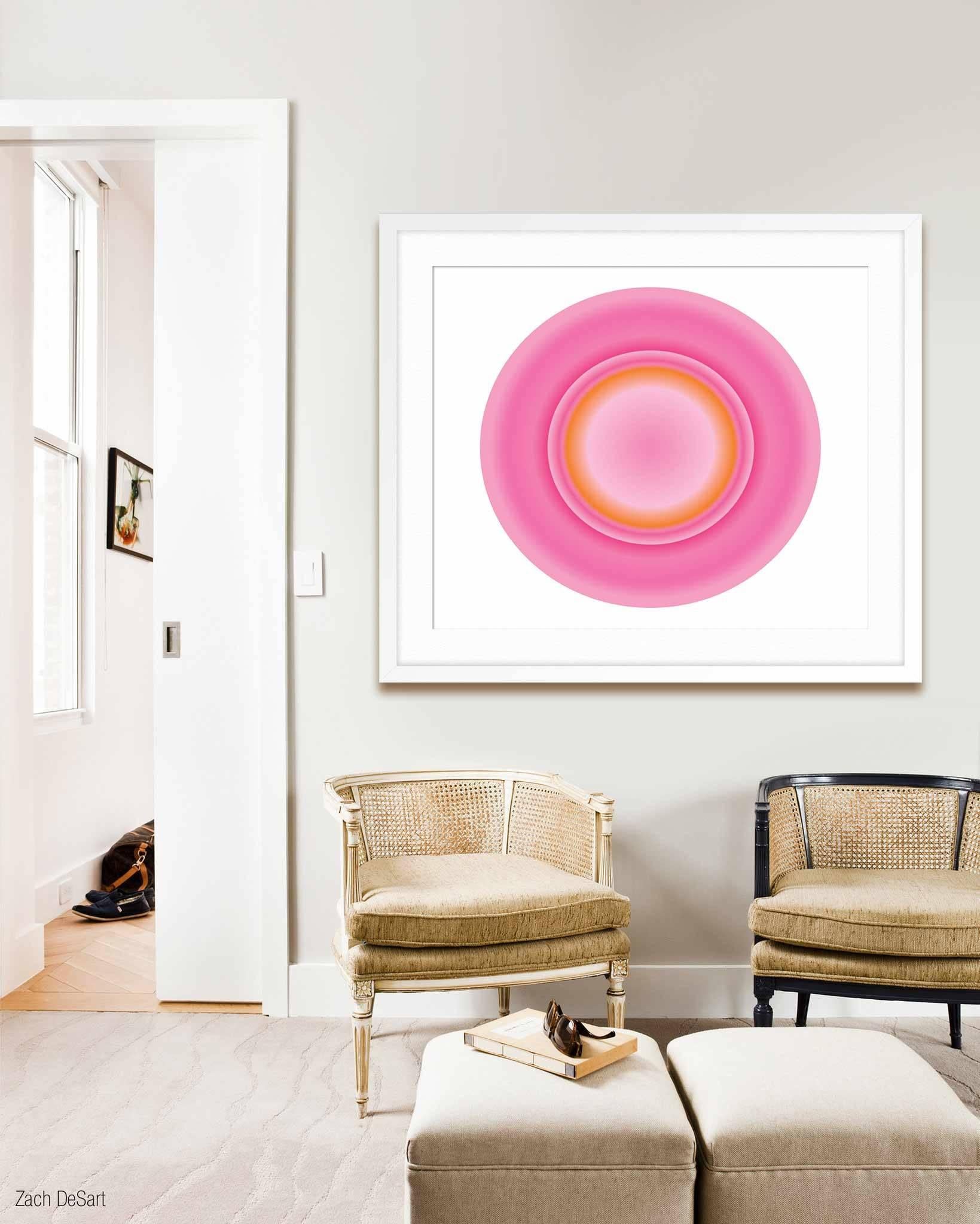 Fuchsia and Orange Circle - Print by Ruth Adler