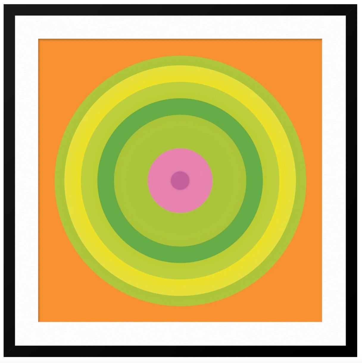 ABOUT THIS PIECE: Color is the foundation of this Canadian artist's work. Her circles start as a mood or idea that eventually evolve into a colored circle. She is curious how different colors interact when they're placed next to each other. Within a