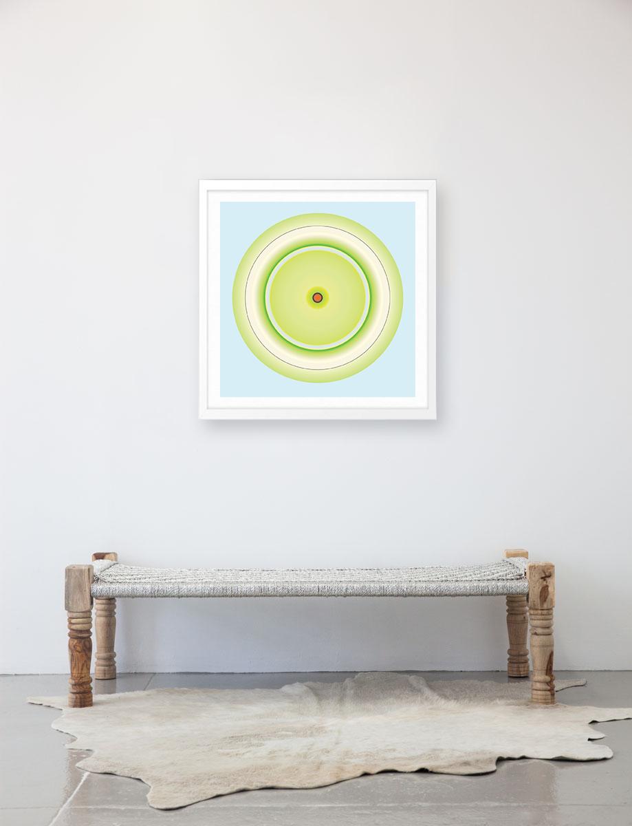 Lime Circle with Red Centre - Print by Ruth Adler