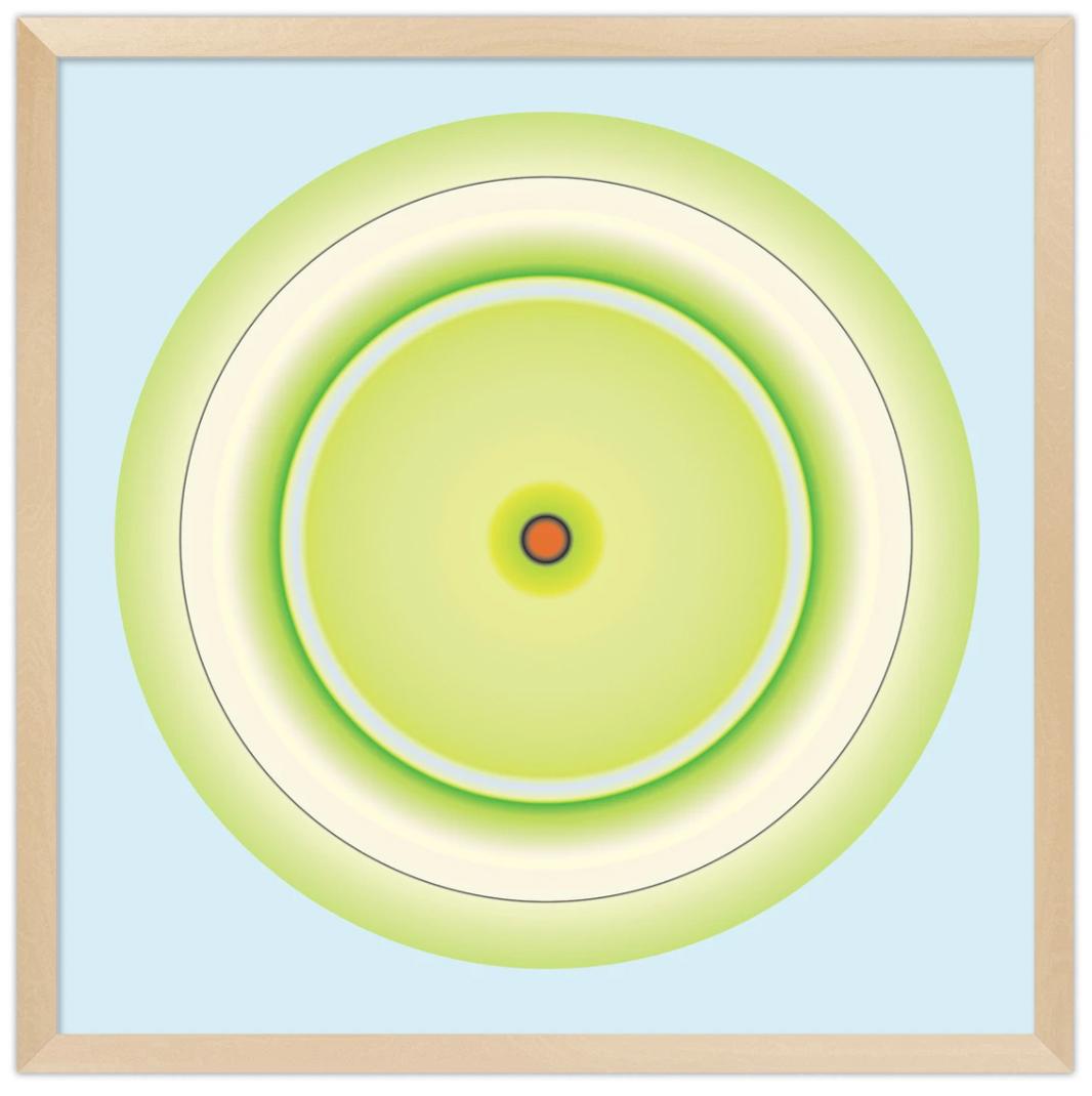 Lime Circle with Red Centre For Sale 1