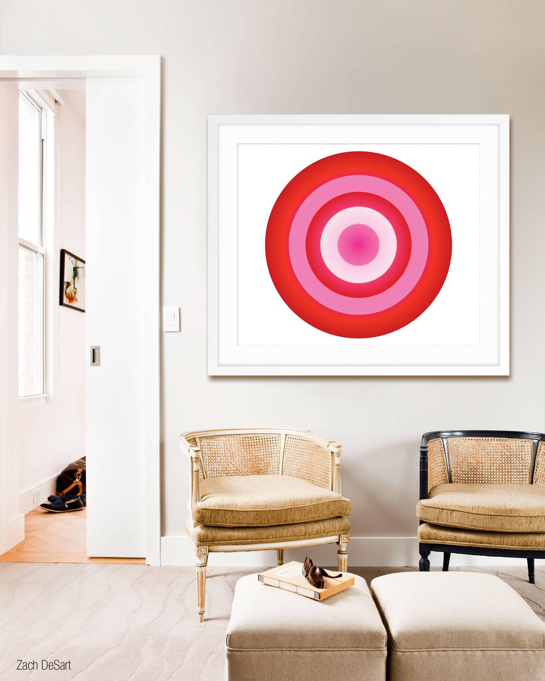 Red and Pink Circle - Print by Ruth Adler