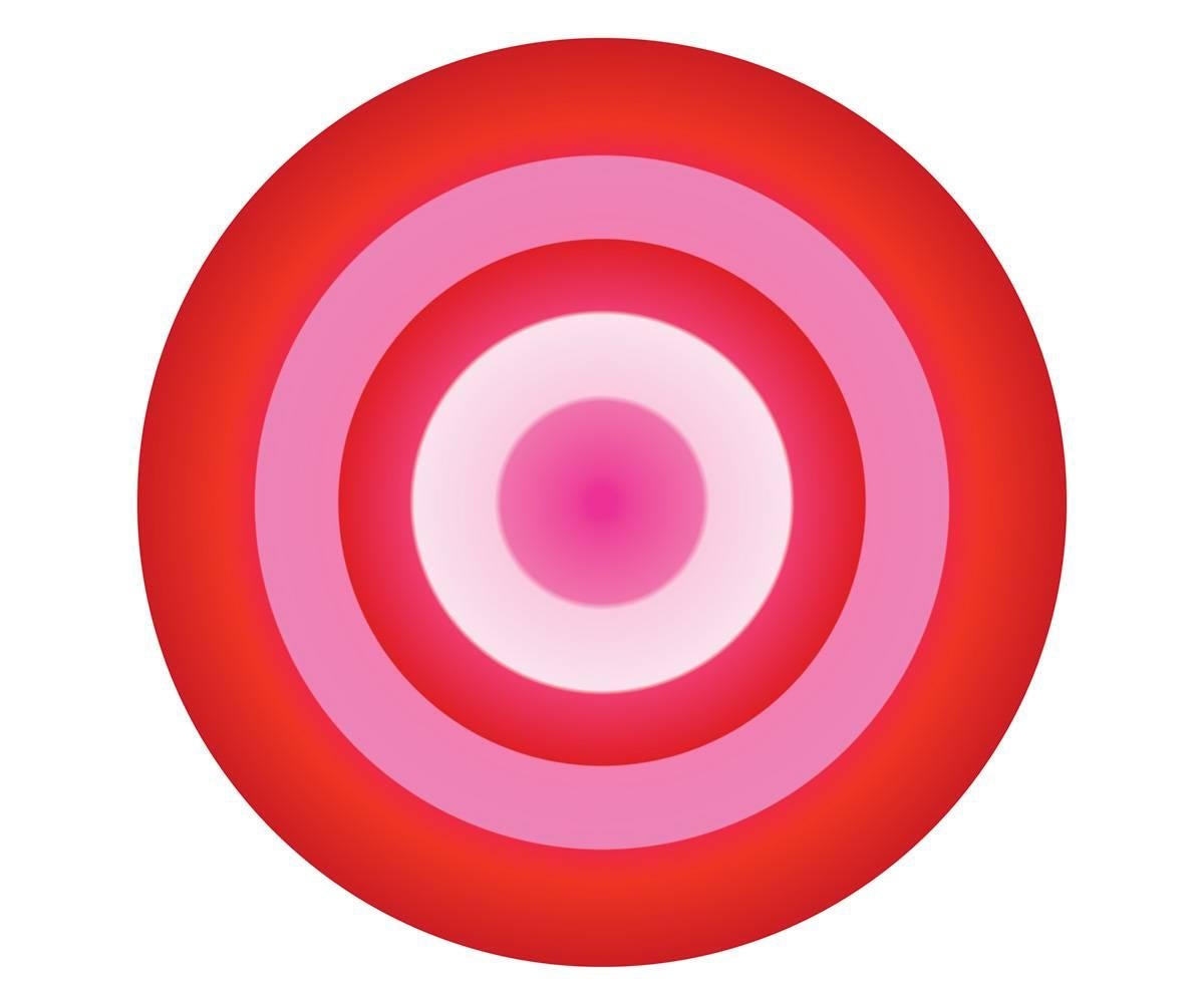Ruth Adler Abstract Print - Red and Pink Circle