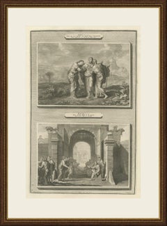 Ruth and Naomi and Boaz Takes Ruth as His Wife, Mortier Bible circa 1700