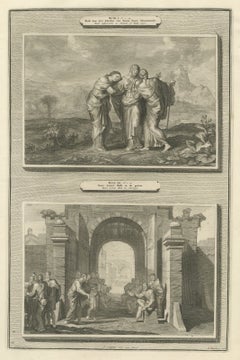 Ruth and Naomi and Boaz Takes Ruth as His Wife, Mortier Bible circa 1700