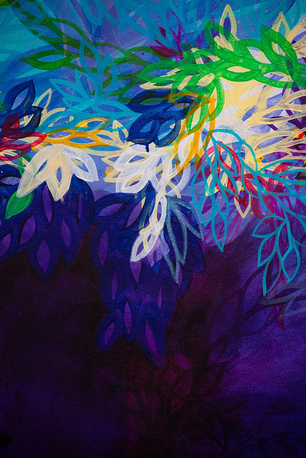 Peinture abstraite « Dream Away » (Le rêve éternel) - Violet Abstract Painting par Ruth-Anne Siegel