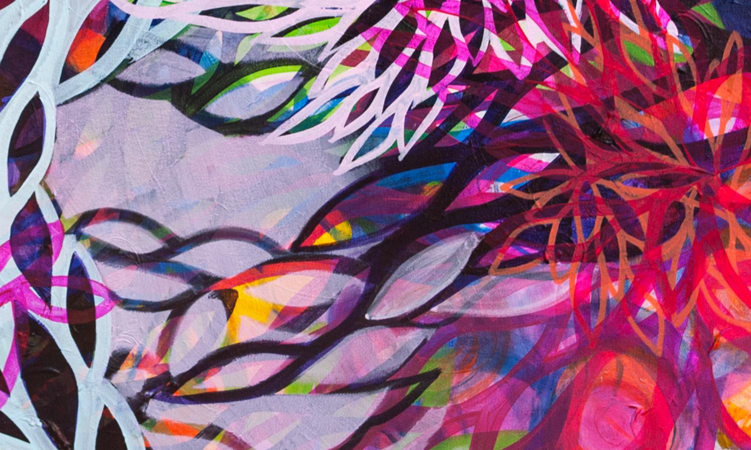 Tieni le scarpe da ballo, pittura astratta - Abstract Painting Viola di Ruth-Anne Siegel