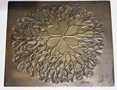 Targa scultura floreale in bronzo