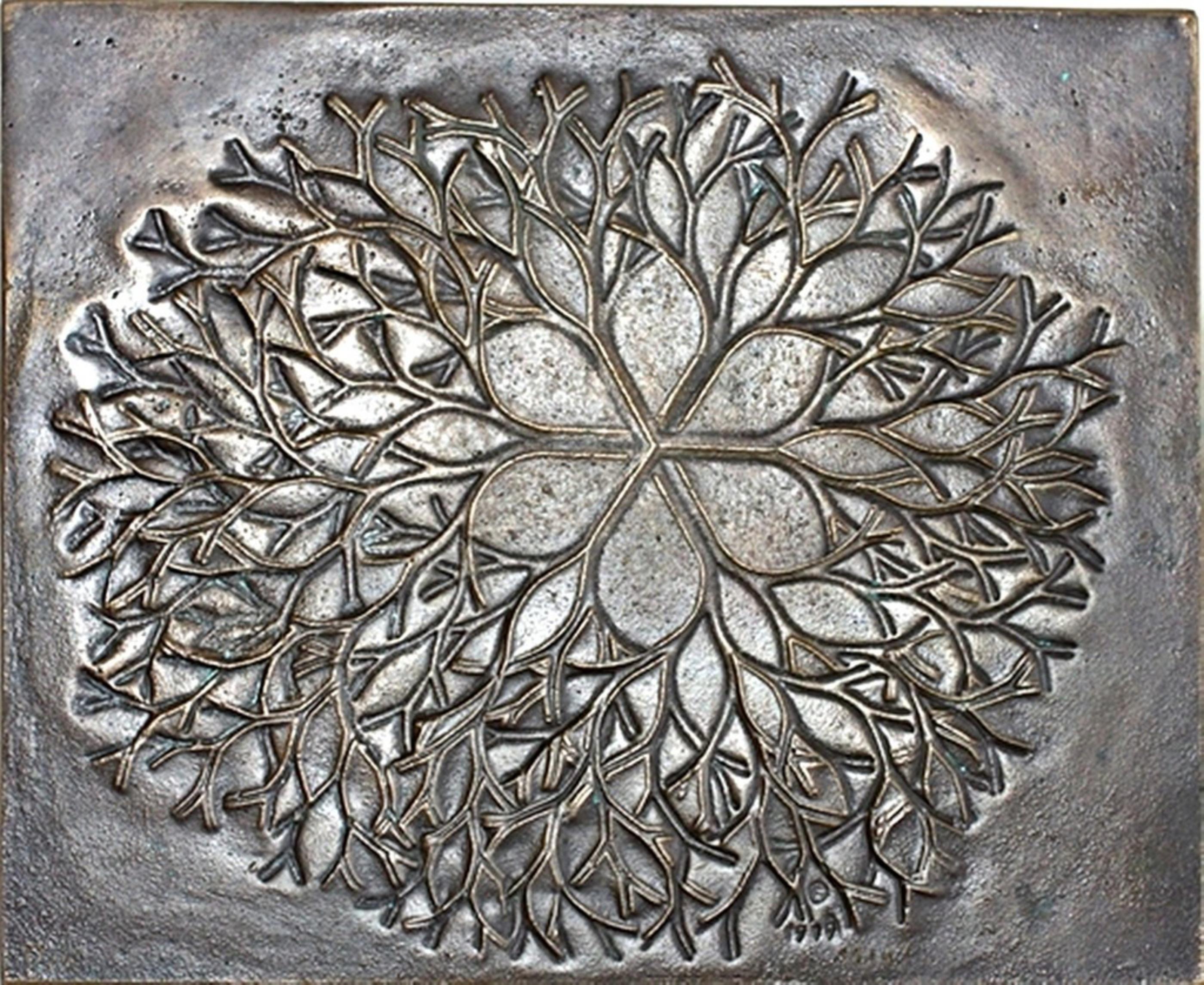 Ruth Asawa Figurative Sculpture - Bronze Flower Sculpture Plaque