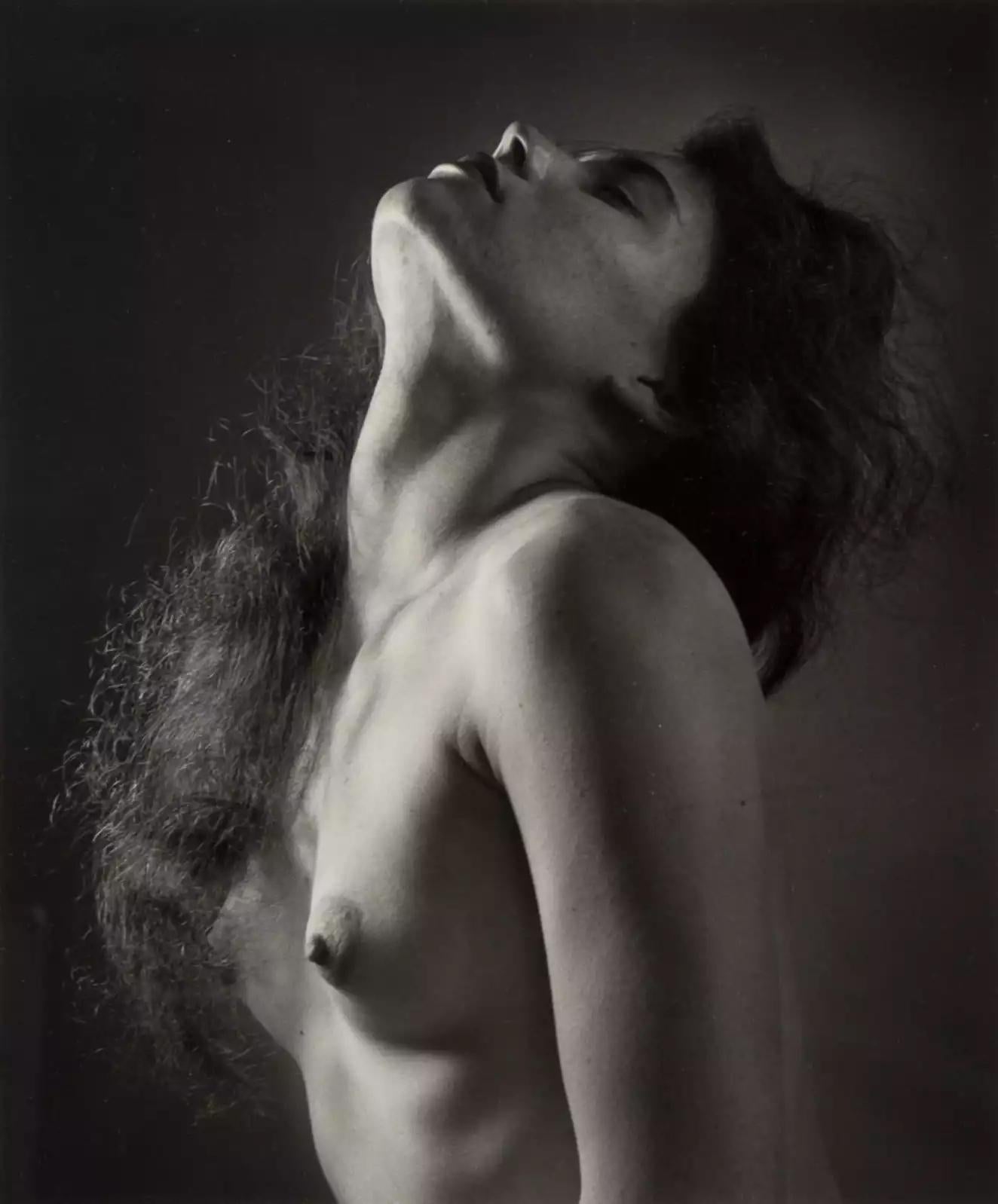 Ruth Bernhard Black and White Photograph - Neck Study, Nude Portrait