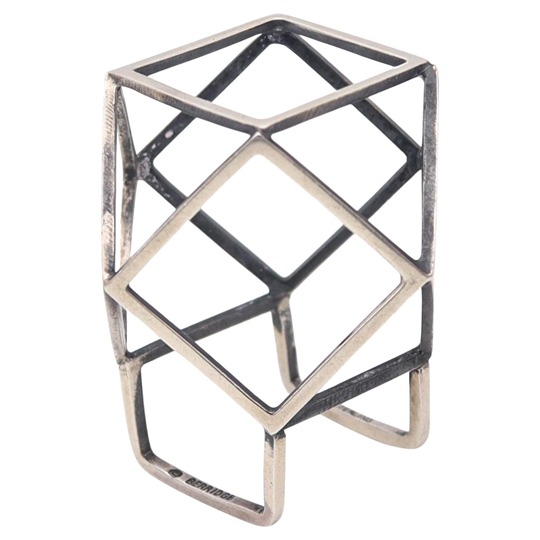 RUTH BERRIDGE 1960 Architectural Three-Dimensional Ring In Sterling Silver