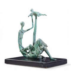 Scultura in bronzo di Ruth Bloch Mother & Child firmata 3/15