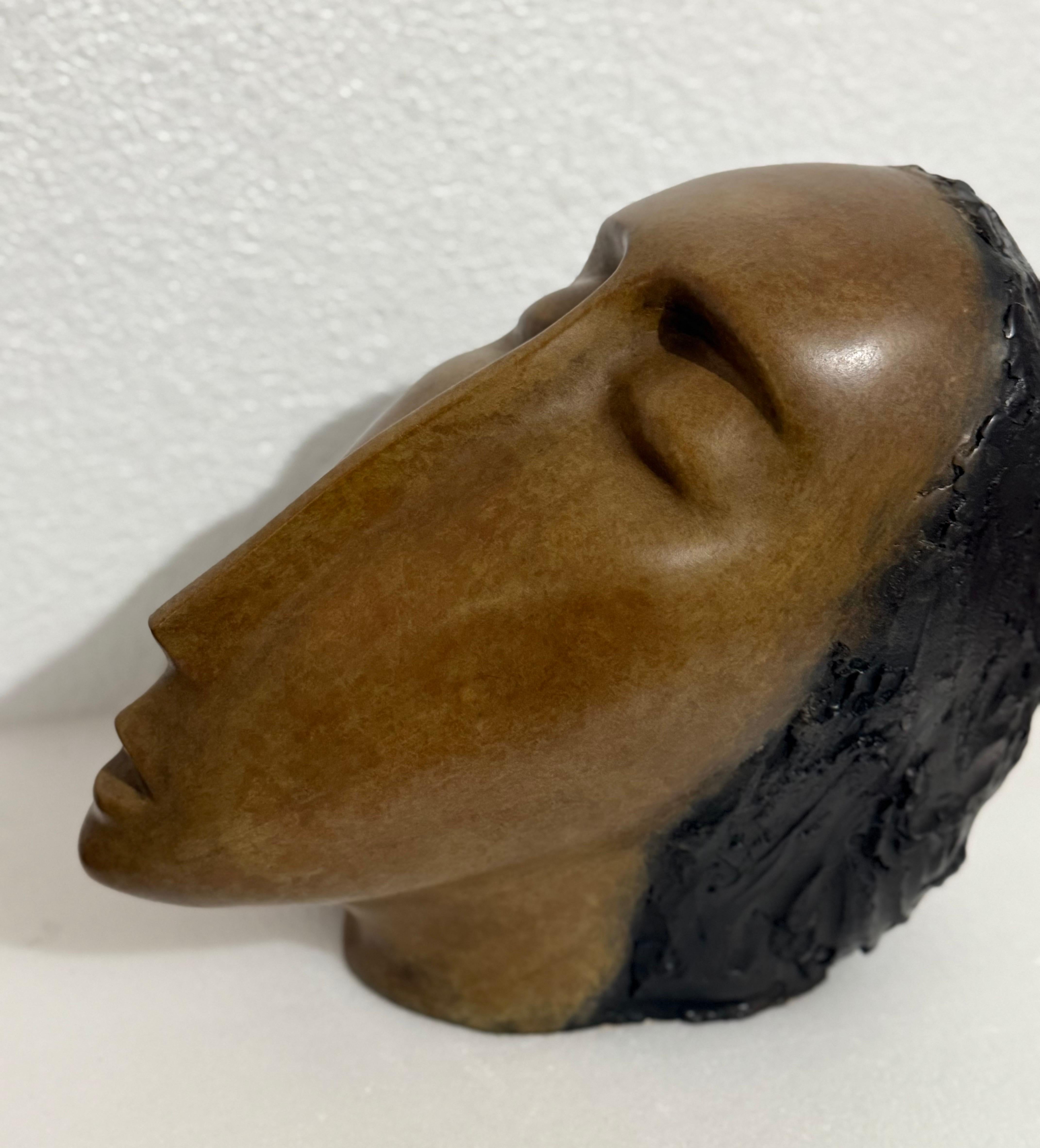 Gran Escultura de Bronce Cabeza de Mujer, Según Modigliani, Ruth Bloch Artista Israelí en venta 9