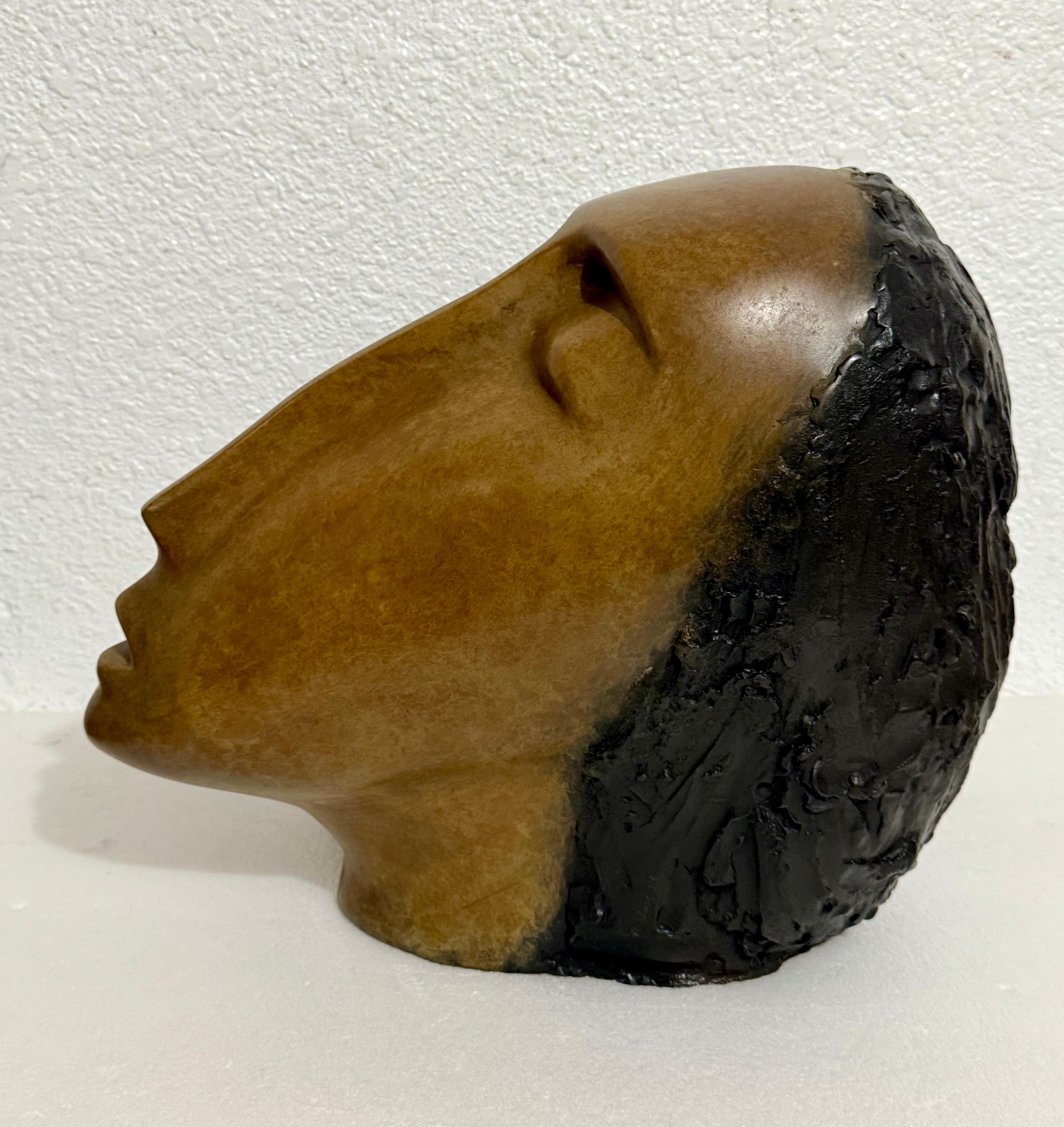 Gran Escultura de Bronce Cabeza de Mujer, Según Modigliani, Ruth Bloch Artista Israelí en venta 11