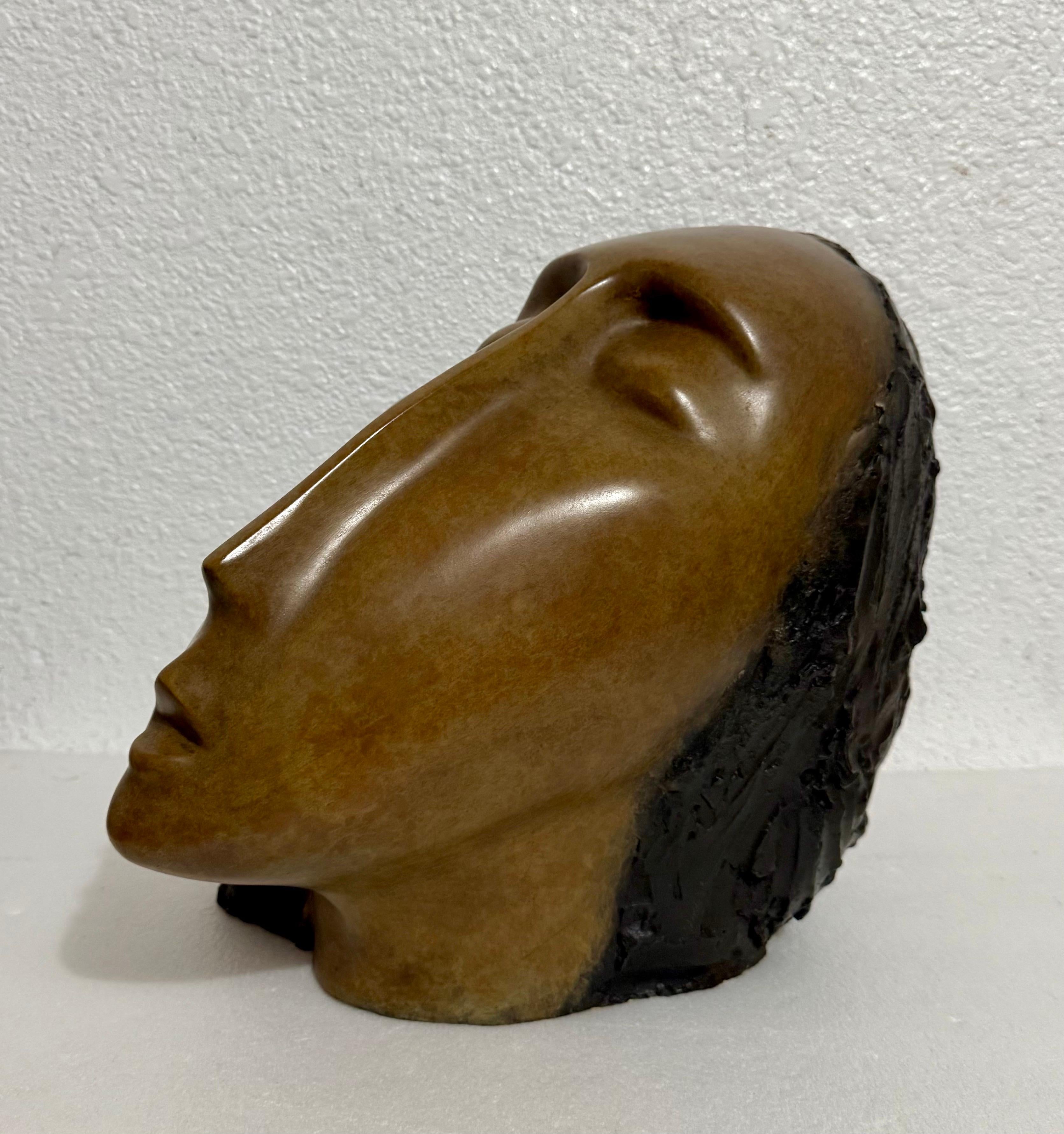 Gran Escultura de Bronce Cabeza de Mujer, Según Modigliani, Ruth Bloch Artista Israelí en venta 12