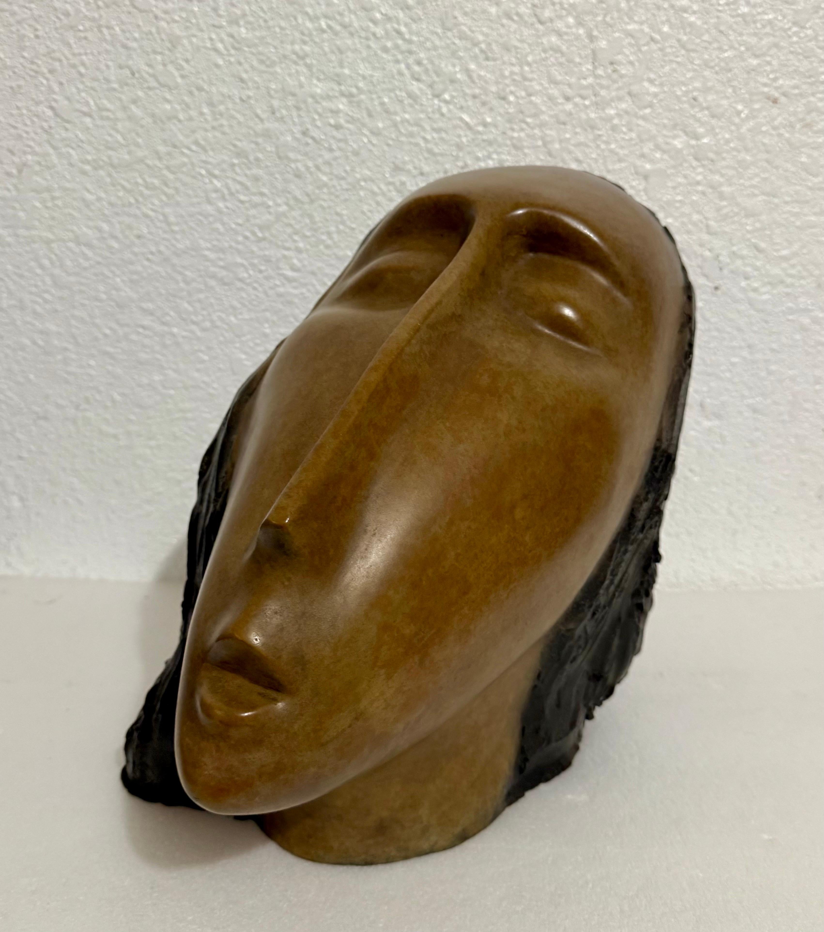 Gran Escultura de Bronce Cabeza de Mujer, Según Modigliani, Ruth Bloch Artista Israelí en venta 1