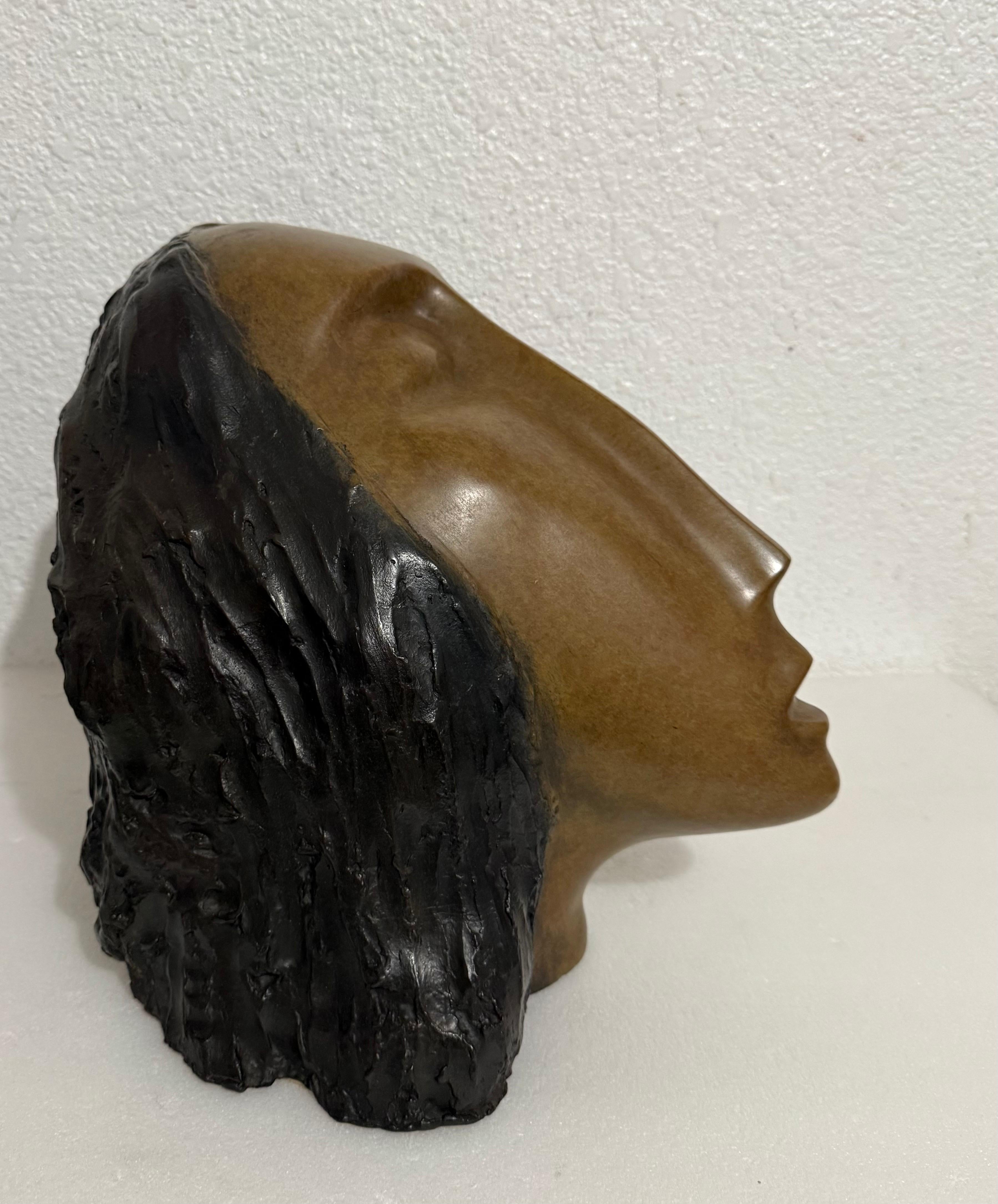 Gran Escultura de Bronce Cabeza de Mujer, Según Modigliani, Ruth Bloch Artista Israelí en venta 5