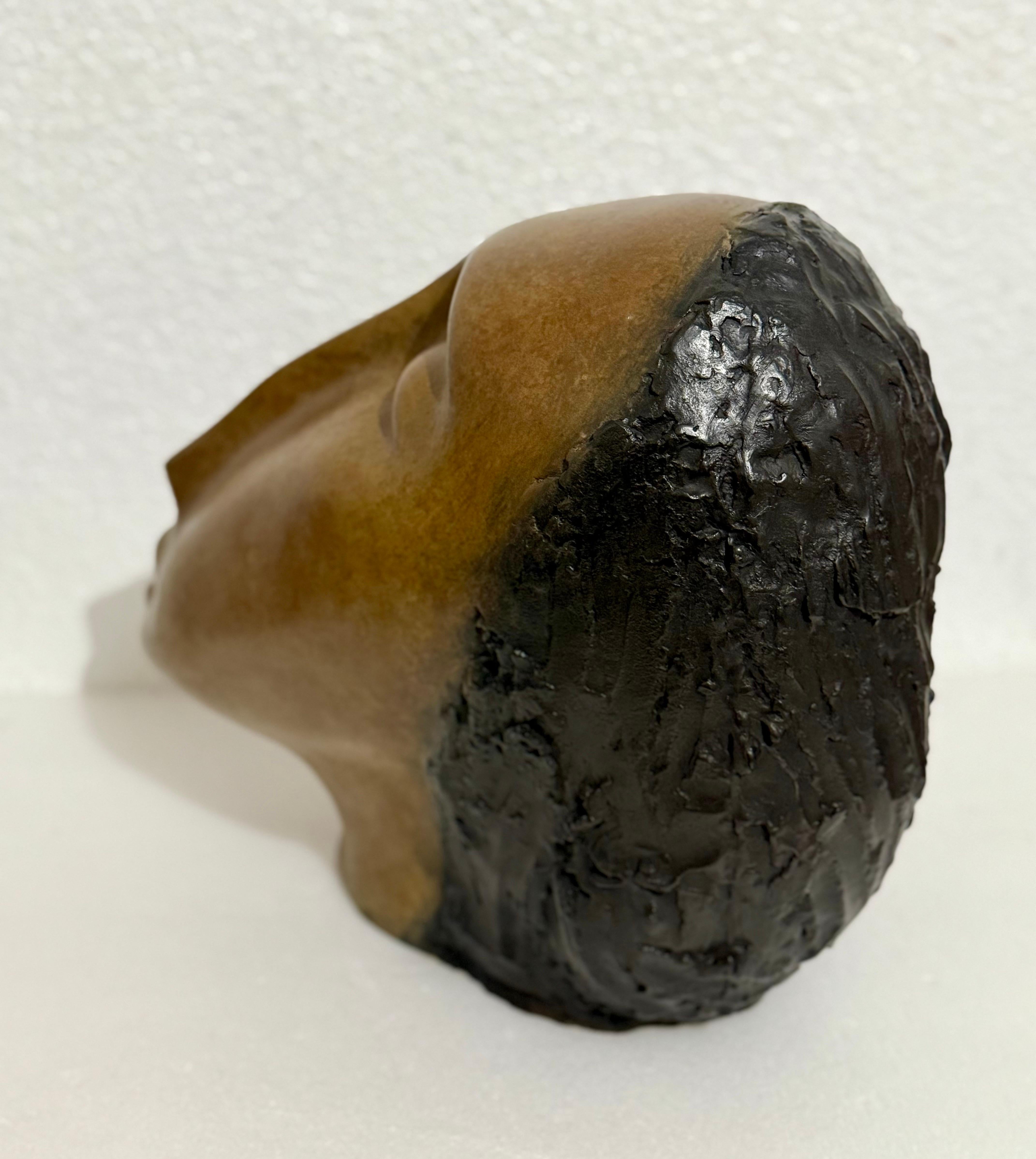 Gran Escultura de Bronce Cabeza de Mujer, Según Modigliani, Ruth Bloch Artista Israelí en venta 8