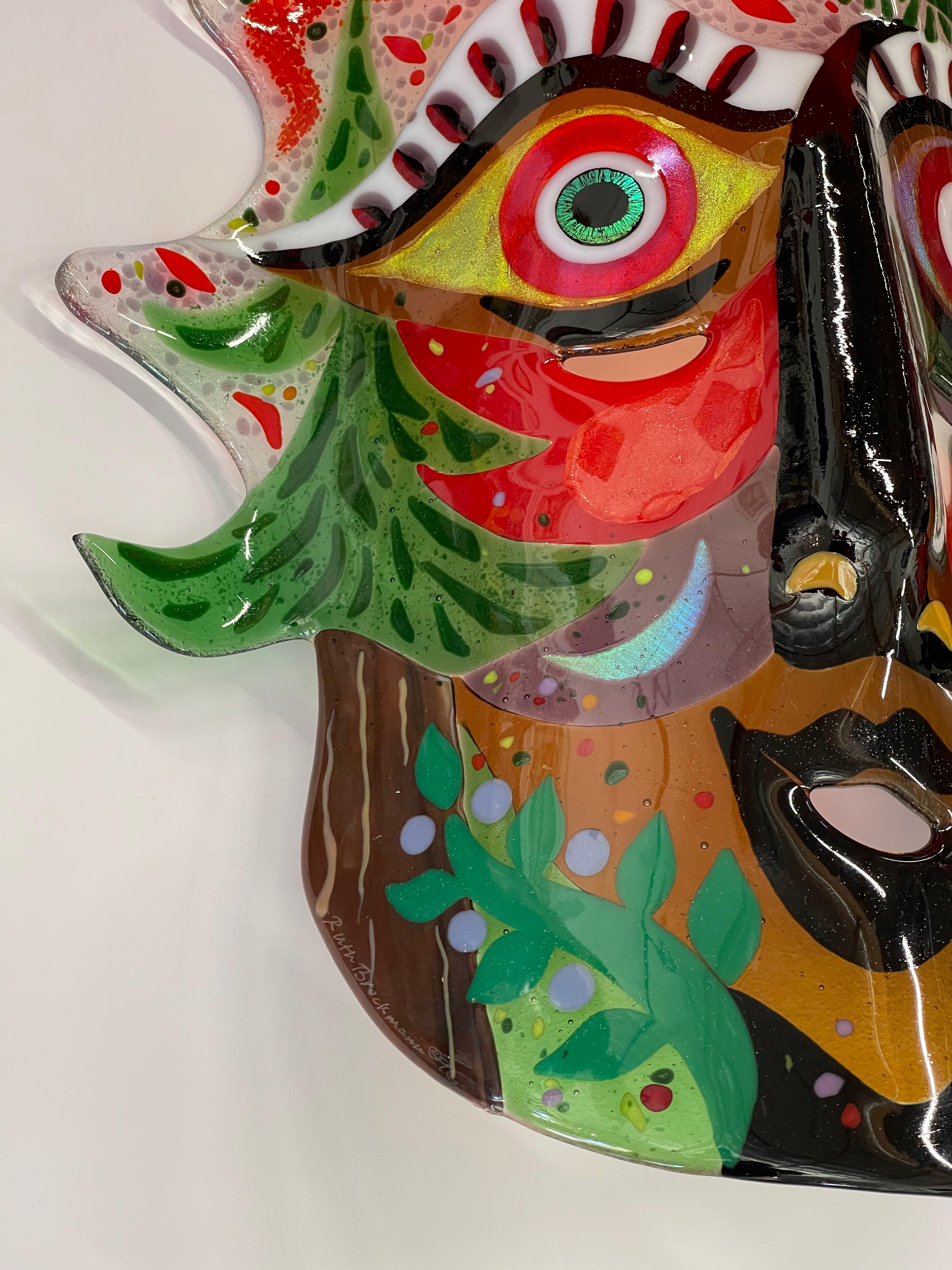 Fatto a mano Ruth Brockmann 1996 Maschera di vetro in vendita