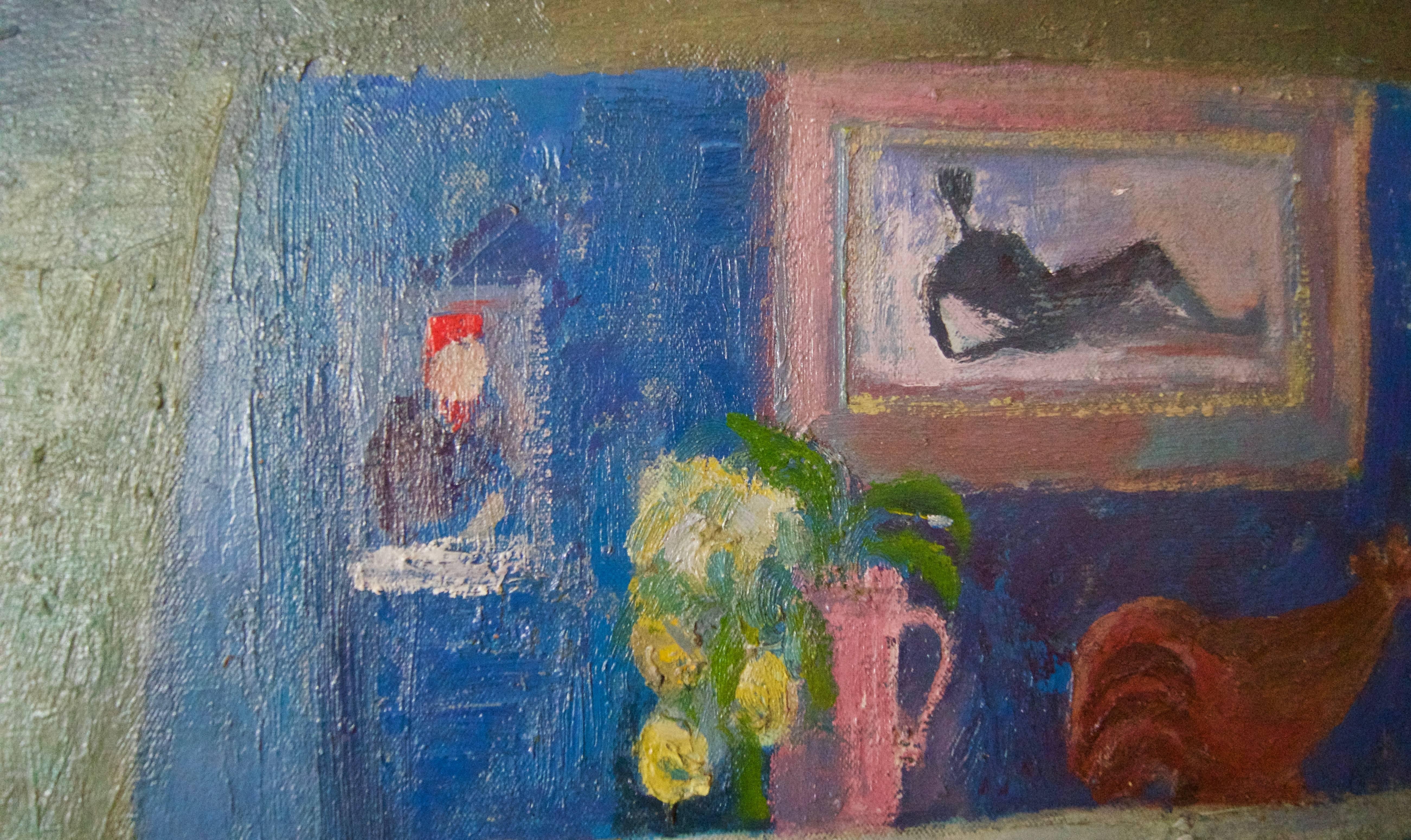 Pintura en la cocina - Óleo de finales del siglo XX de artista trabajando por Ruth Burden en venta 4