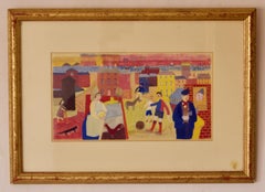 Seaside Town Impressionist - Mid 20th Century Watercolor by Ruth Burden