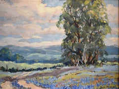 "BLUEBONNET"  TEXAS BLUEBONNETS BLUES W/AWESOME BRUSHWORK IN THE SKY HILLCOUNTRY