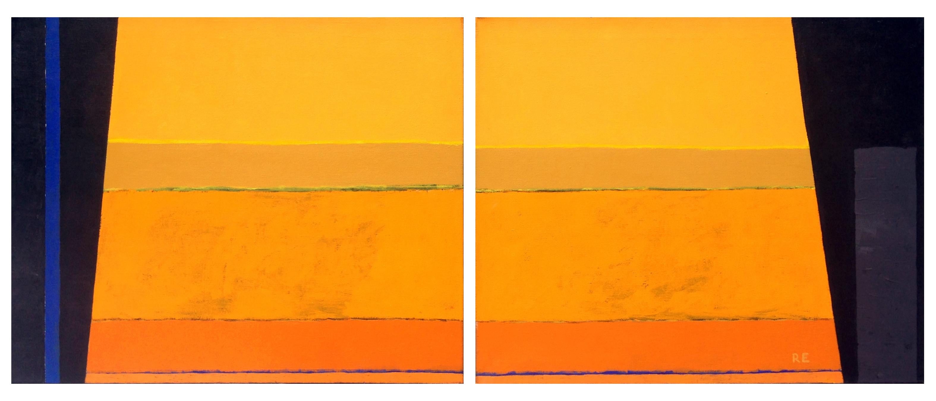 Ruth Eckstein Abstract Painting - Black Fields VIII