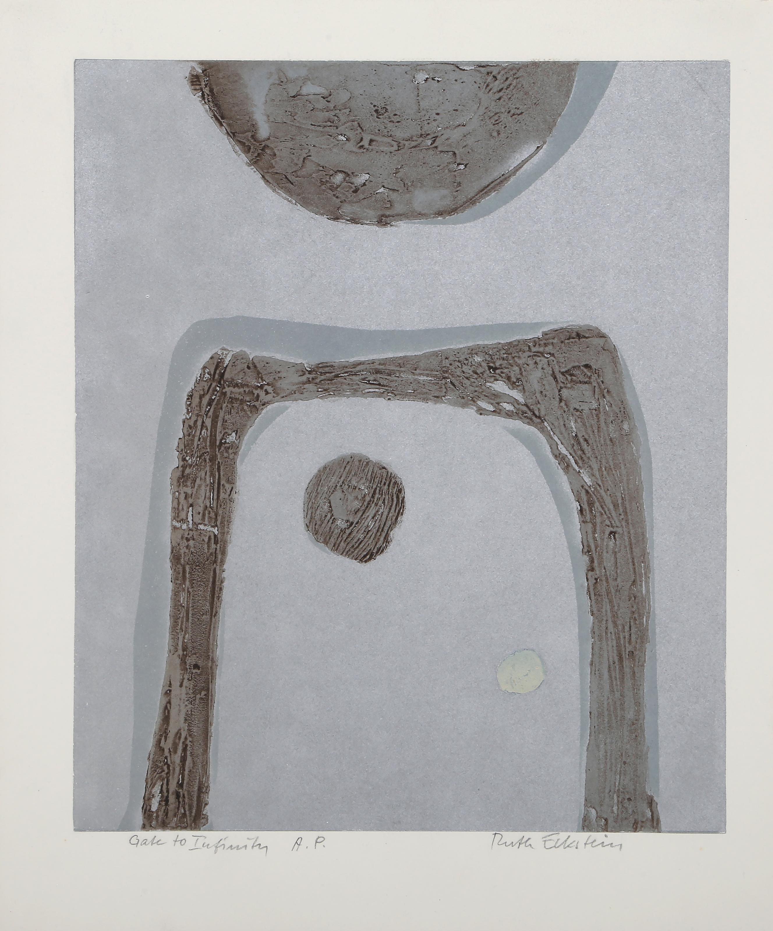 La porte de l'infini, gravure abstraite minimaliste de Ruth Eckstein en vente 2