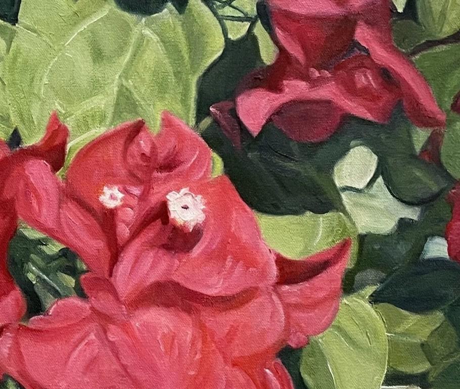 Paint The Town Red: Ölgemälde auf Leinwand mit Blumendarstellung (Zeitgenössisch), Painting, von Ruth Epstein