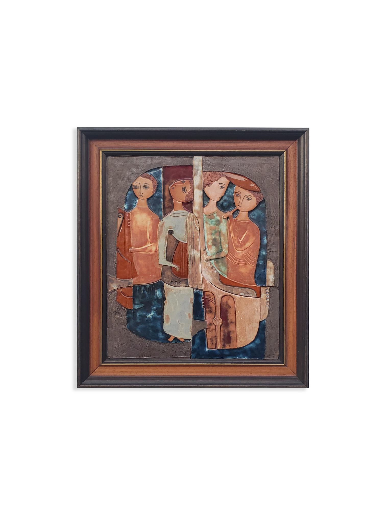 Ruth Faktor Faktorowicz Arte de pared figurativo israelí modernista en azulejos de cerámica 