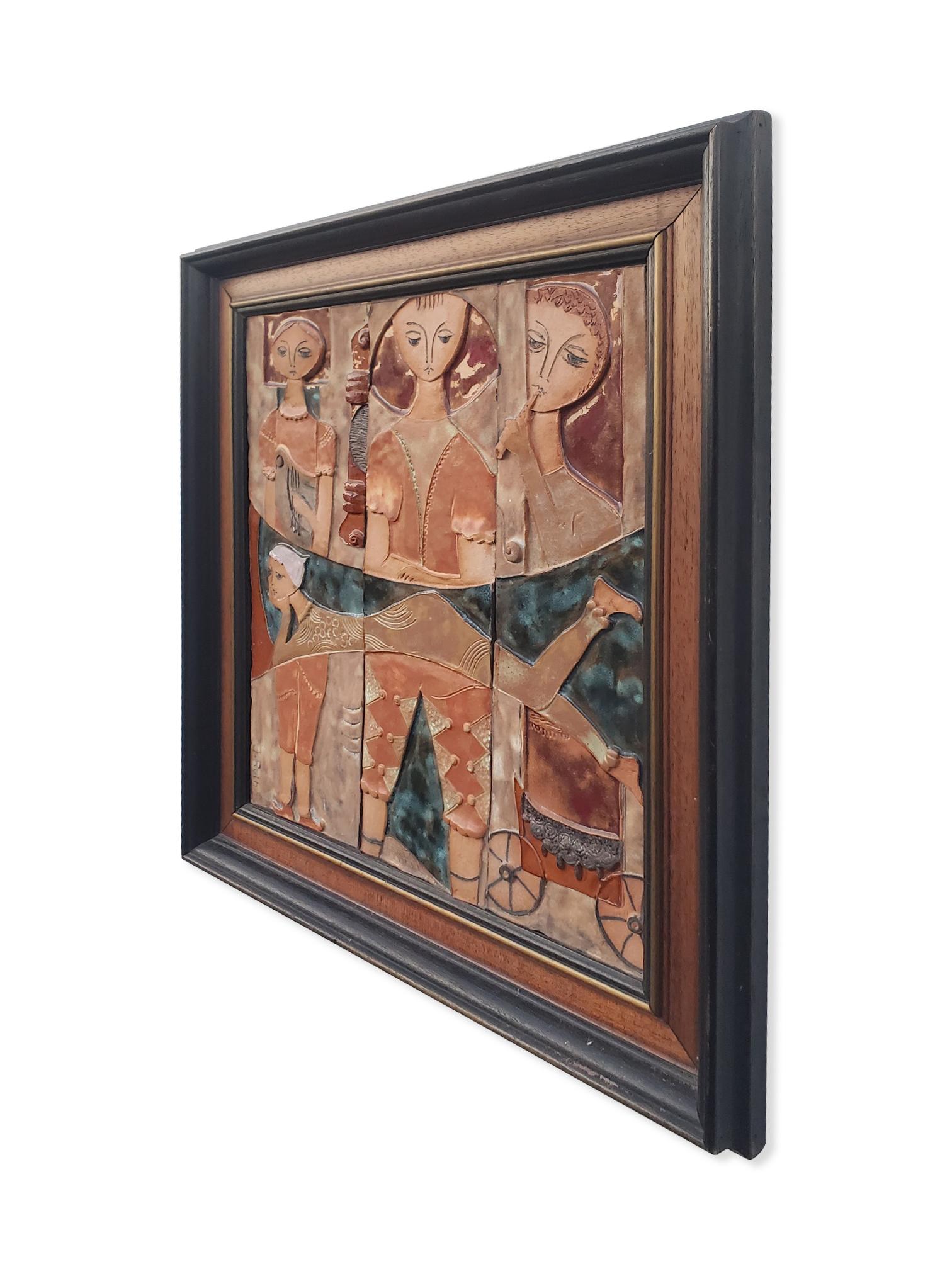 Ruth Faktor Faktorowicz Arte de pared figurativo israelí modernista en azulejos de cerámica Israelí en venta