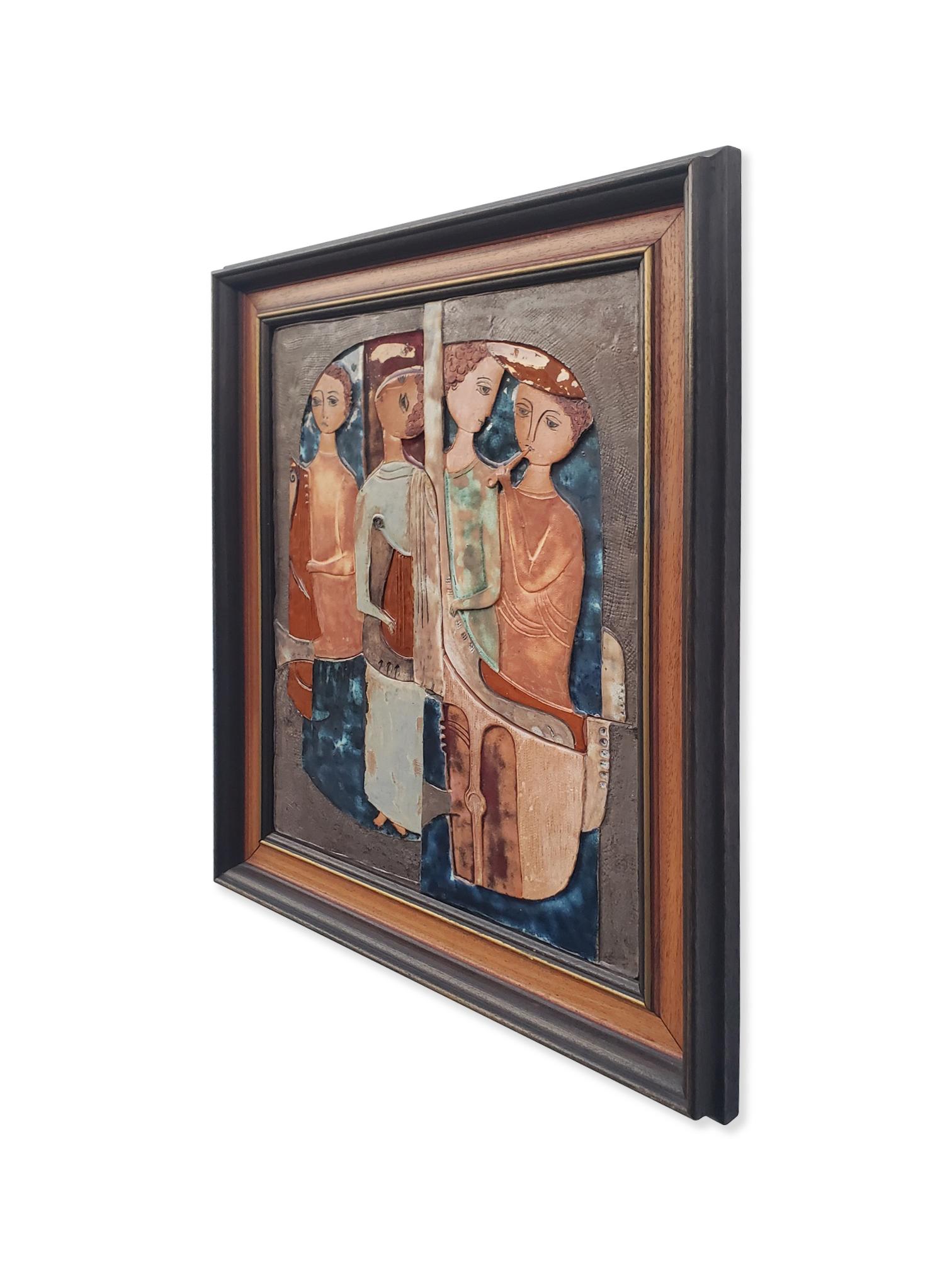Ruth Faktor Faktorowicz Arte de pared figurativo israelí modernista en azulejos de cerámica Israelí en venta