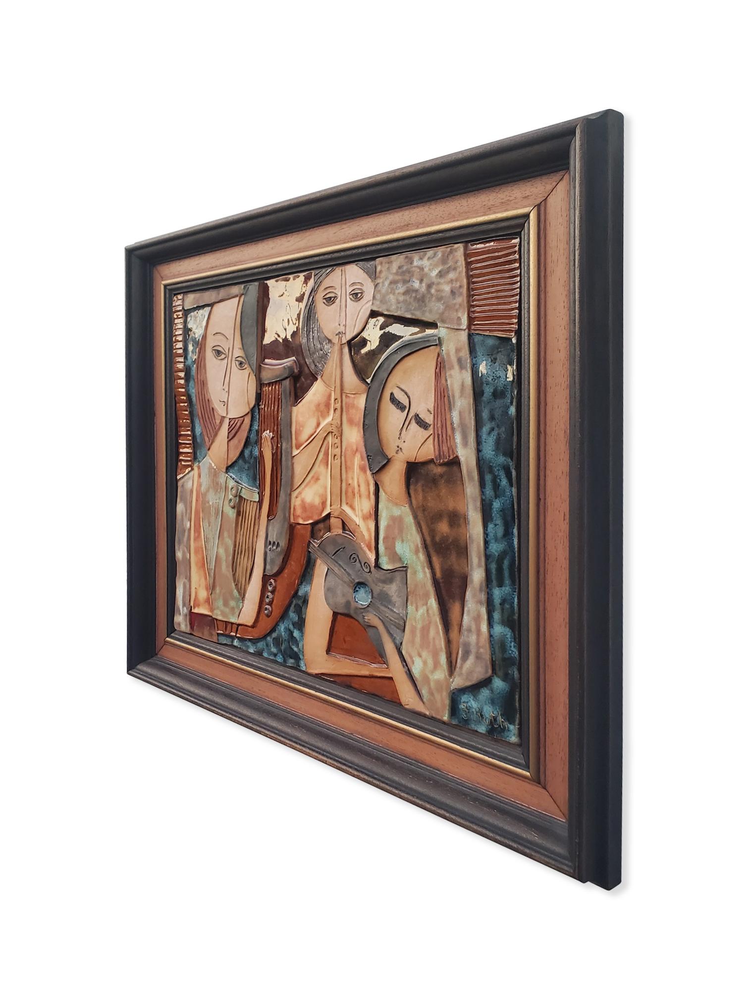 Israélien Ruth Faktorowicz, carreaux de céramique figuratifs israéliens modernistes en vente