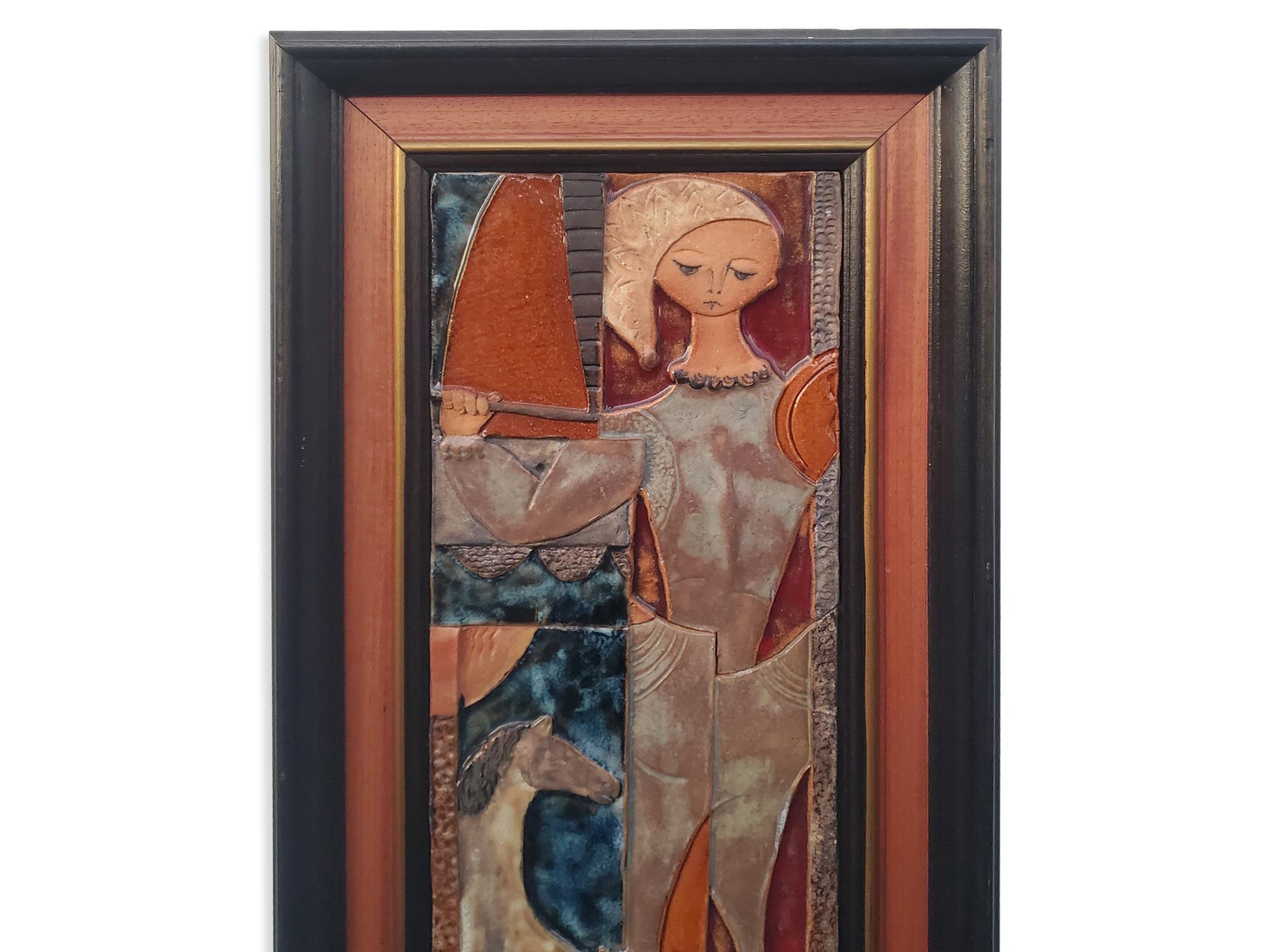 Ruth Faktor Faktorowicz Modernist Israeli Figurative Ceramic Tile Wall Art For Sale 2