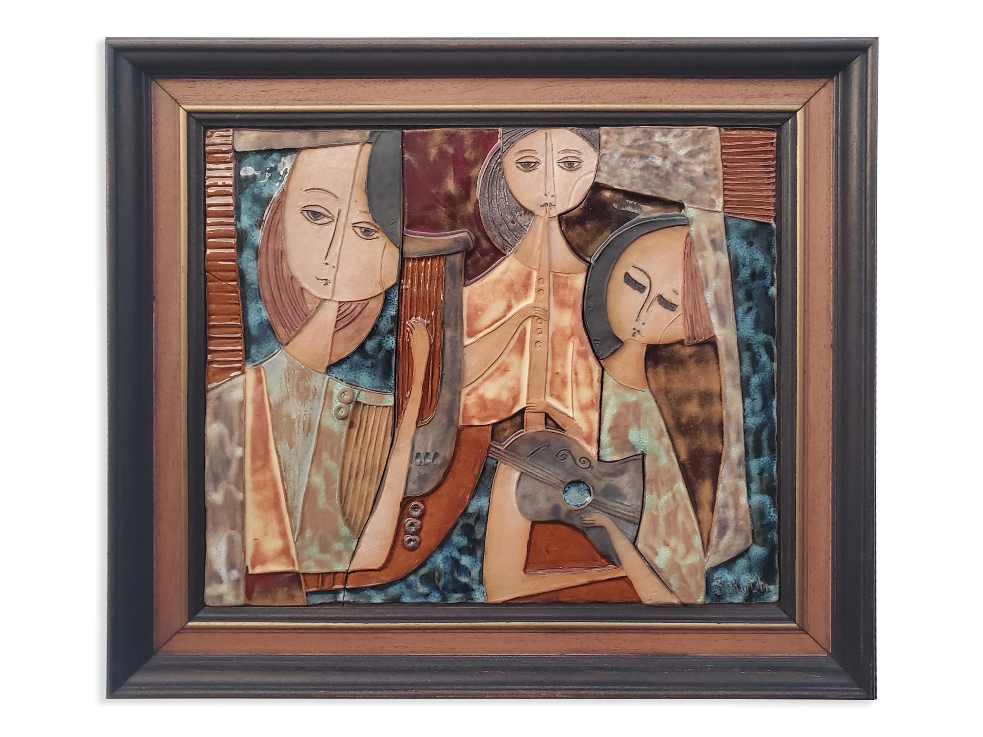 Ruth Faktorowicz, carreaux de céramique figuratifs israéliens modernistes en vente 1