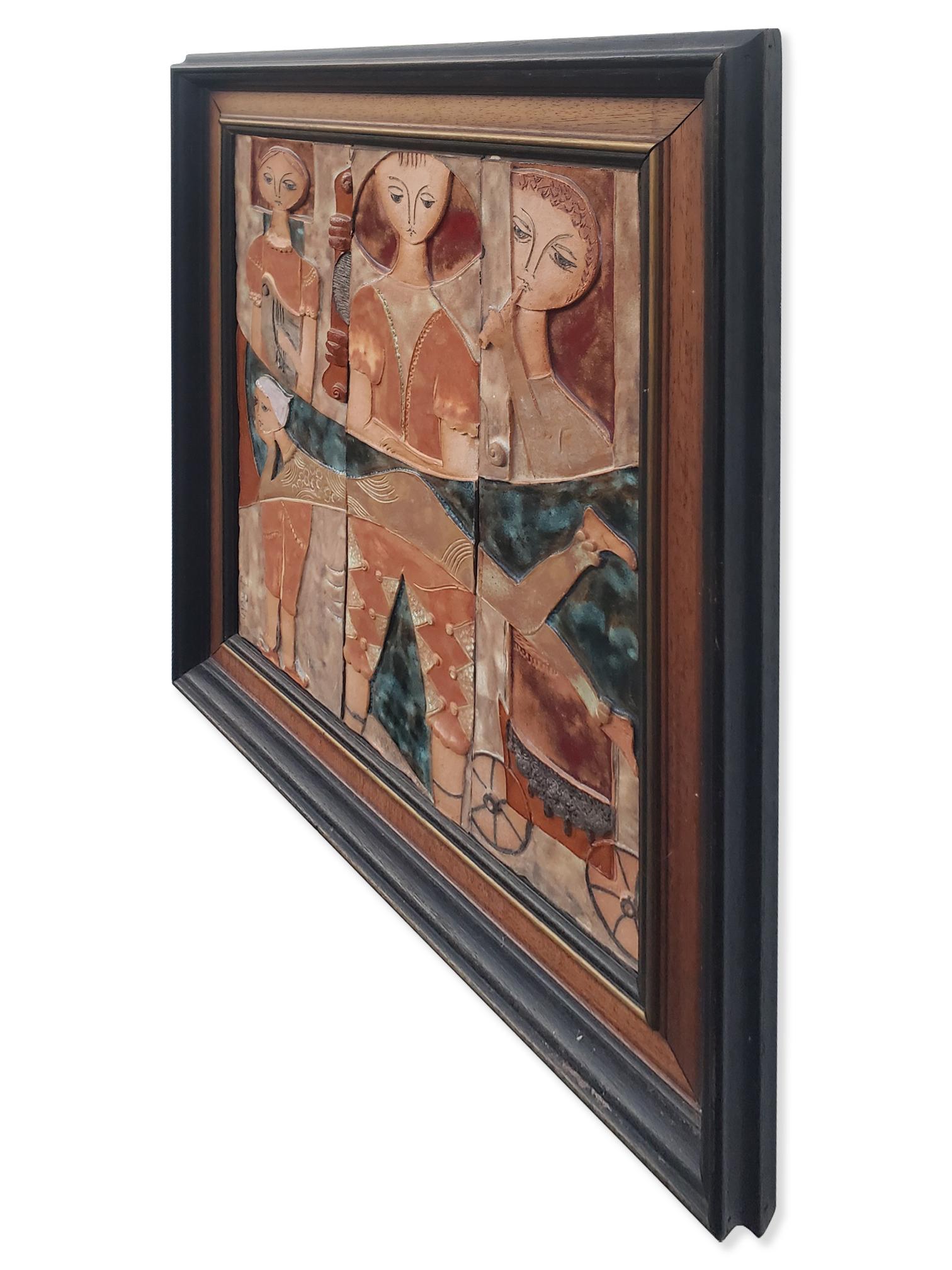 Ruth Faktor Faktorowicz Arte de pared figurativo israelí modernista en azulejos de cerámica en venta 2